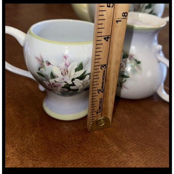 Vintage Floral Teapot & Cup Set With Hummingbird - Picture 9 of 12